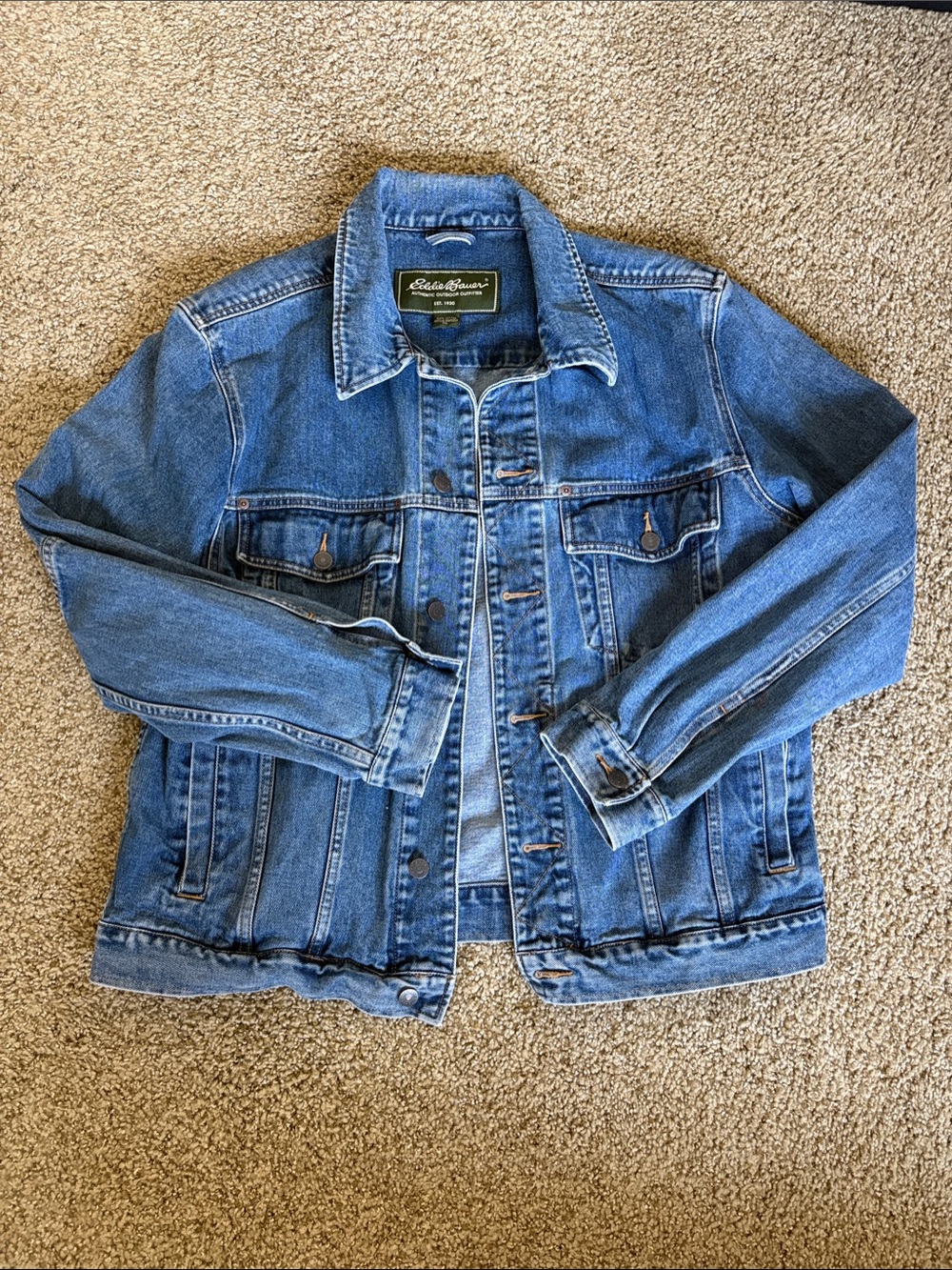Eddie Bauer Blue Denim Trucker Jacket